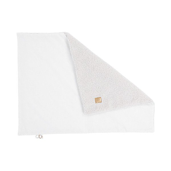 Bela otroška odeja iz sherpa flisa 100x77 cm – Meowbaby-image-1