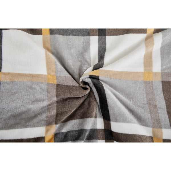 Sivo-rjava enojna posteljnina iz mikropliša 140x200 cm – My House-image-1