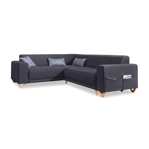 Antracitno siva raztegljiva/s prostorom za shranjevanje kotna sedežna garnitura (levi kot/v obliki črke L) Classy Sophie – Miuform