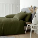 Kaki zelena flanelna posteljnina za zakonsko posteljo 200x200 cm Brushed – Catherine Lansfield