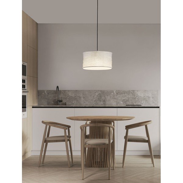Bela lanena viseča svetilka ø 38 cm Linnet – Nova Luce-image-1
