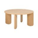 Okrogla klubska mizica z mizno ploščo v hrastovem dekorju v naravni barvi ø 75 cm Kuvu – noo.ma