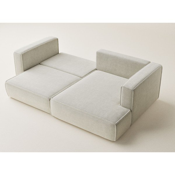 Kremno bela raztegljiva/s prostorom za shranjevanje kotna sedežna garnitura iz šenilje (desni kot/z ležalnikom) Velto – Maison de Rêve-image-3