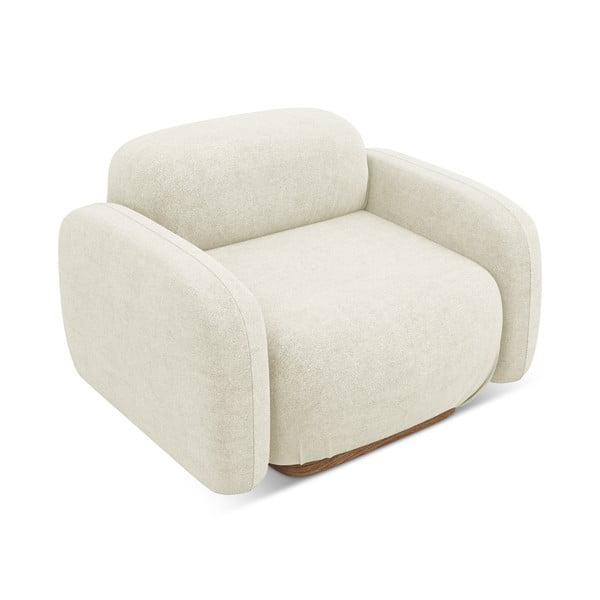 Kremno bel modul za sedežno garnituro iz tkanine bouclé Ailani – Makamii-image-2