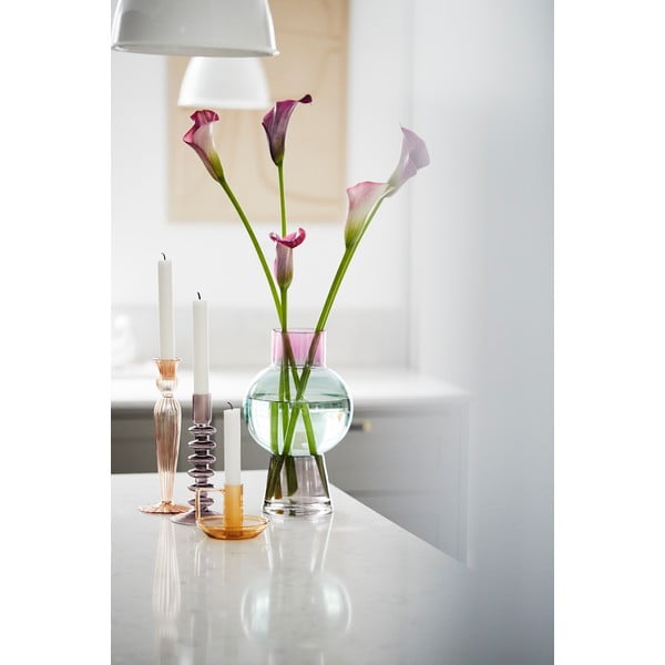 Roza stekleni svečnik Bahne & CO-image-1