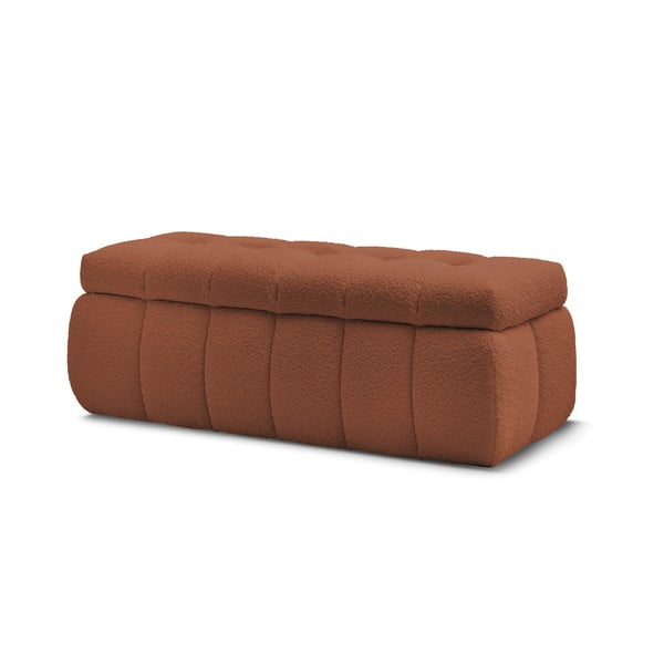 Opečnato oranžna klop iz tkanine bouclé Mont Blanc – Bobochic Paris