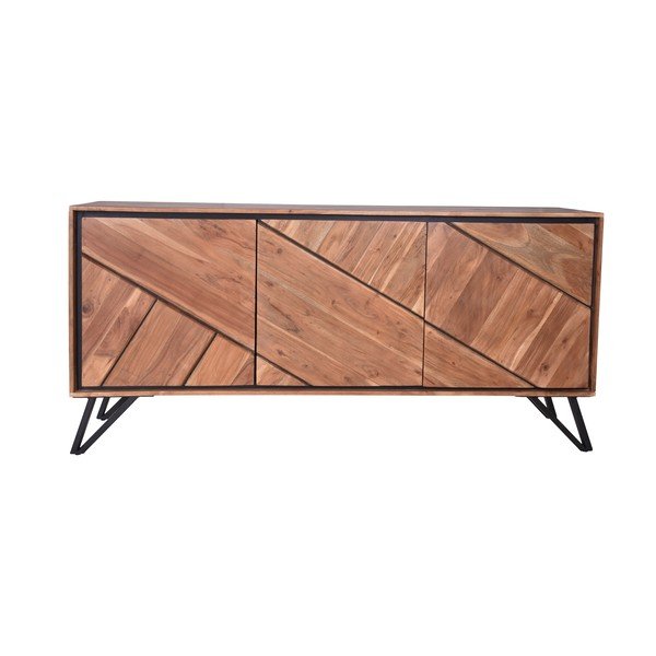 Komoda iz masivne akacije v naravni barvi 150x76x40 cm Ambala – Interia Home & Living