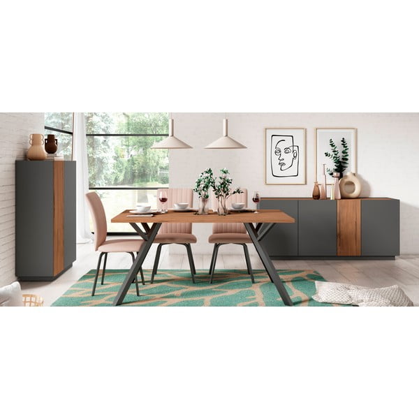 Jedilna miza z mizno ploščo v orehovem dekorju 90x160 cm Paola – Marckeric-image-1