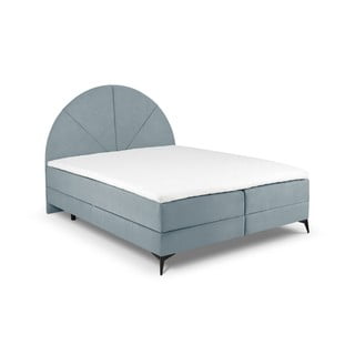 Svetlo modra boxspring postelja s prostorom za shranjevanje 180x200 cm Sunset - Cosmopolitan Design