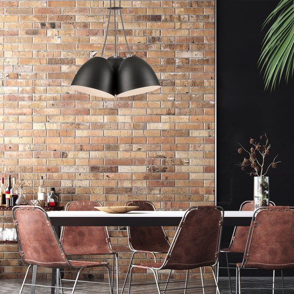 Črna viseča svetilka s kovinskim senčnikom - LAMKUR-image-2