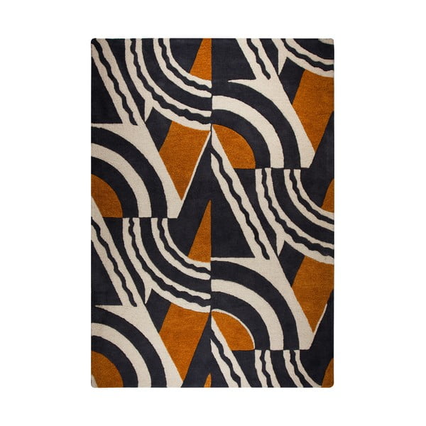 Rjavo-oranžna ročno tkana preproga Flair Rugs Rythm Lifestyle, 160 x 230 cm