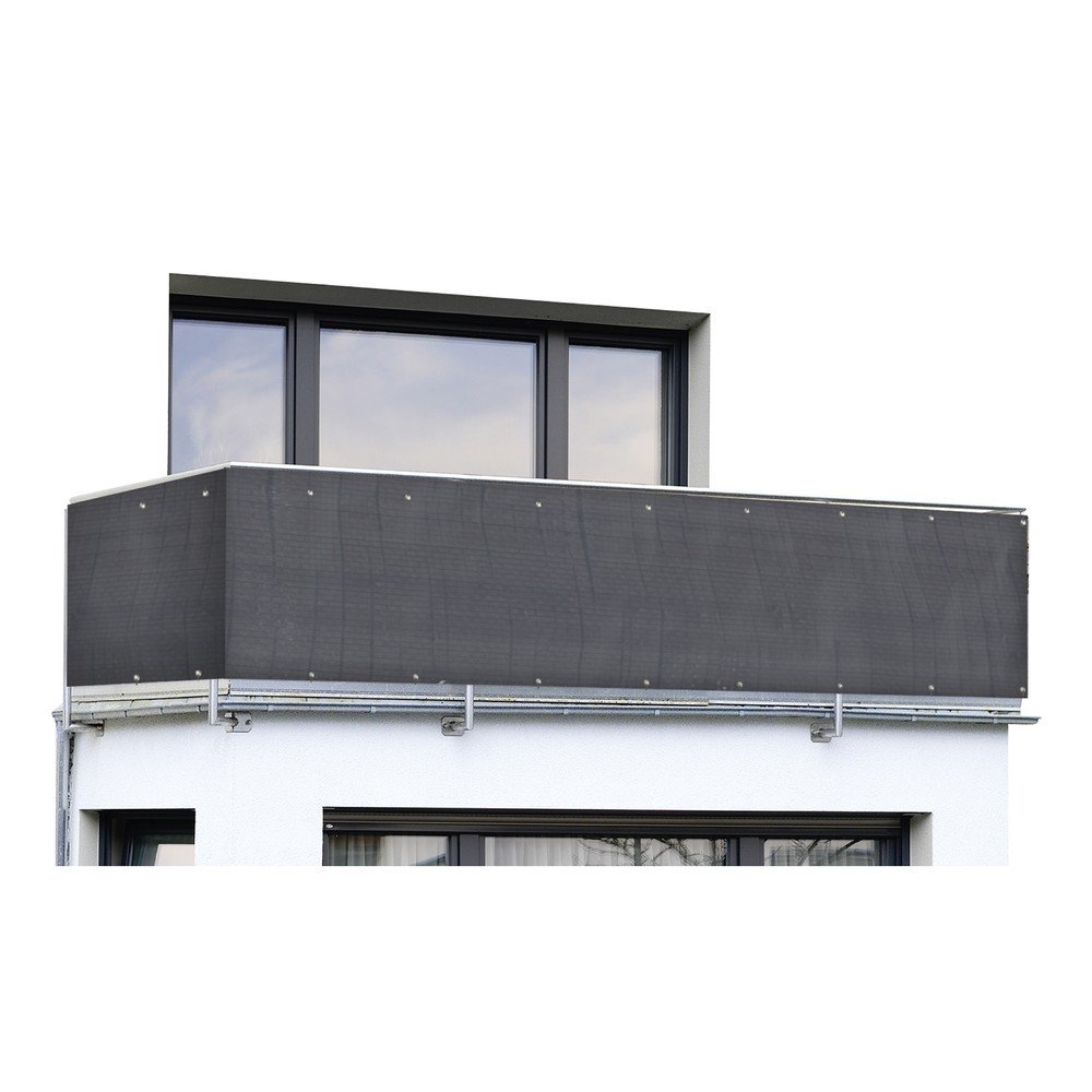 Črn plastičen balkonski zastor 500x85 cm