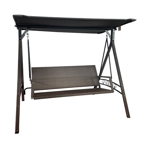Siva vrtna gugalnica iz umetnega ratana Rattan – Rojaplast-image-1
