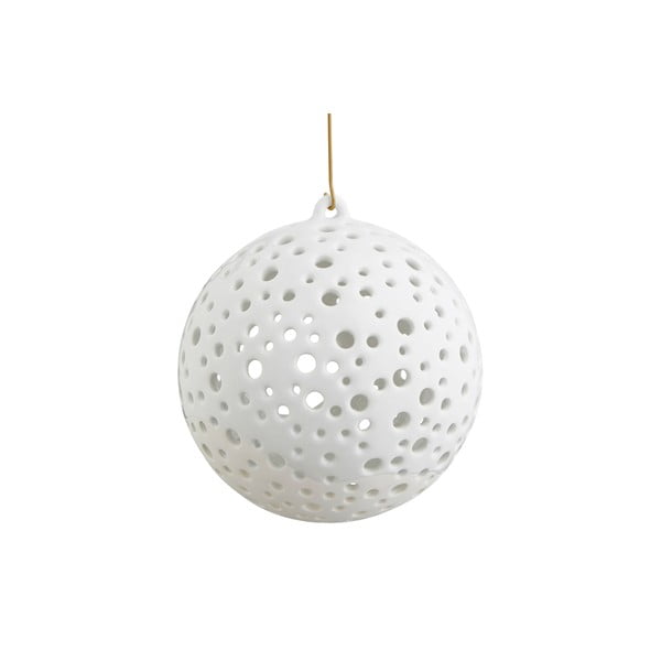 Božični svečnik iz belega kostnega porcelana Kähler Design Nobili, ⌀ 12 cm