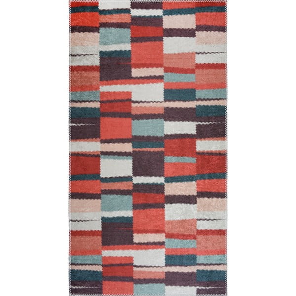 Rdeča pralna preproga 80x150 cm Blocks of Fun – Vitaus