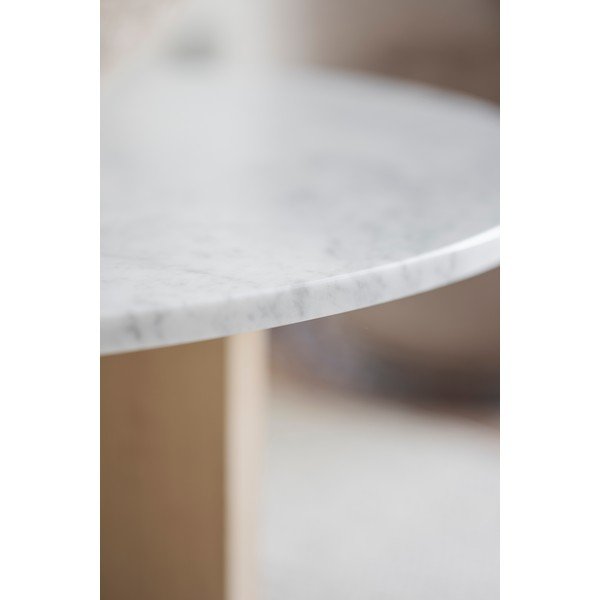 Bela okrogla mizica iz marmorja 90x90 cm Brooksville - Rowico-image-4