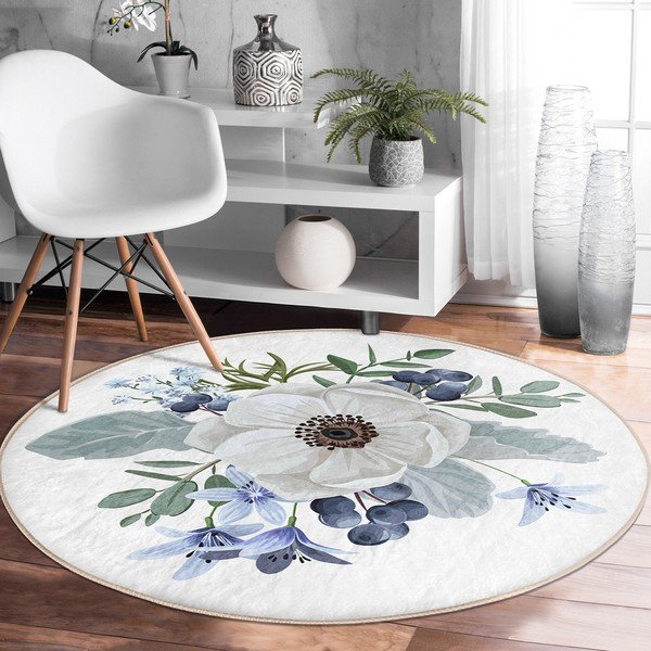 Pralna okrogla preproga primerna za robotski sesalnik ø 80 cm Comfort – Mila Home-image-3