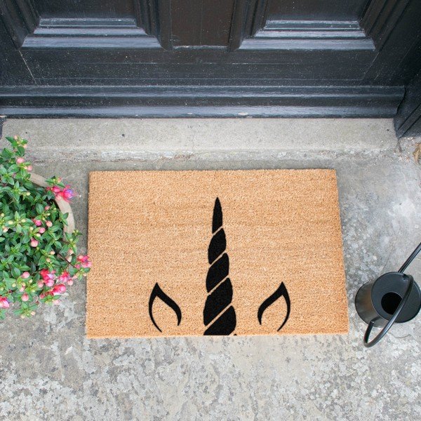 Predpražnik iz naravnih kokosovih vlaken Artsy Doormats Unicorn Horn, 40 x 60 cm-image-1