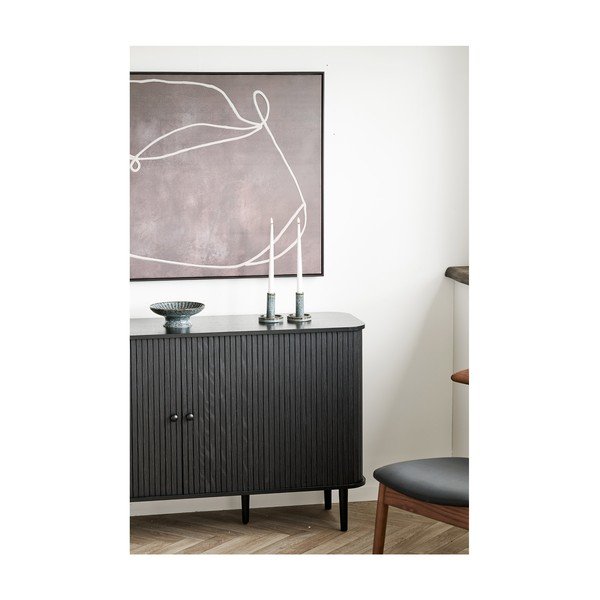 Črna komoda iz masivnega bora 140x79x40 cm Nikko – House Nordic-image-2