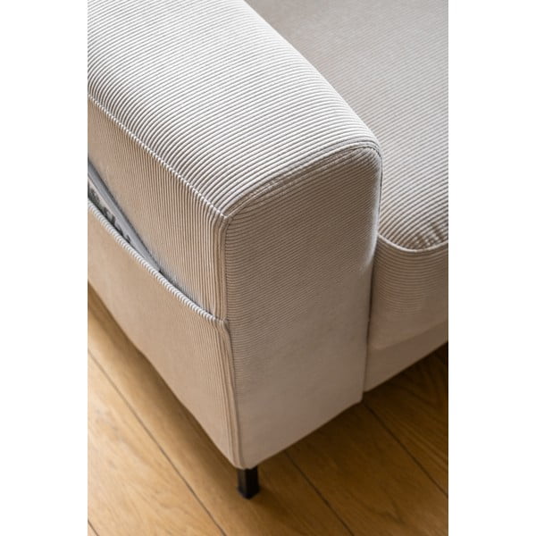 Bež fotelj iz rebrastega žameta Lofty Lilly – Miuform-image-4