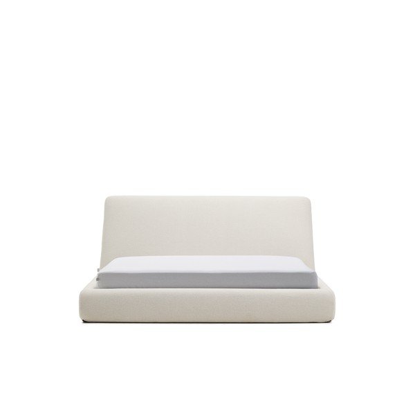 Bež oblazinjena zakonska postelja brez letvenega dna 180x200 cm Martina – Kave Home-image-4