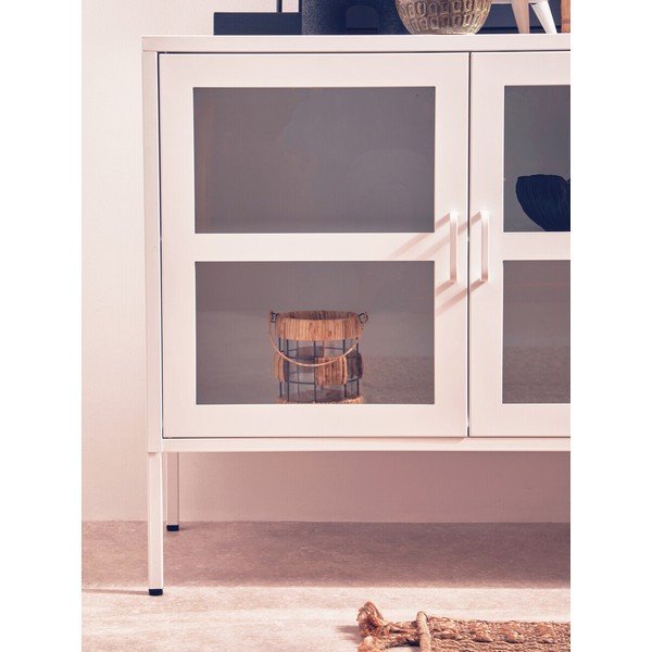 Bela jeklena vitrina 140x80x45 cm Acier – Premier Housewares-image-3