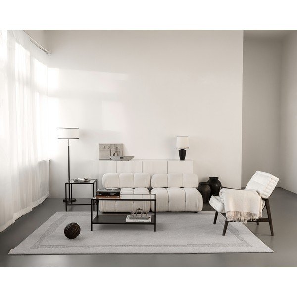 Svetlo siva volnena preproga 133x190 cm Morphic Rocca – Agnella-image-4