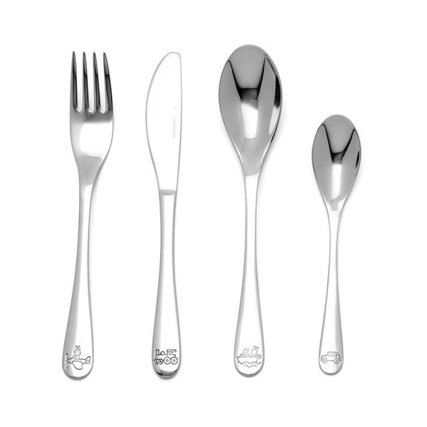 Otroški jedilni pribor iz nerjavečega jekla v srebrni barvi 4 ks Miffy – Zilverstad-image-2