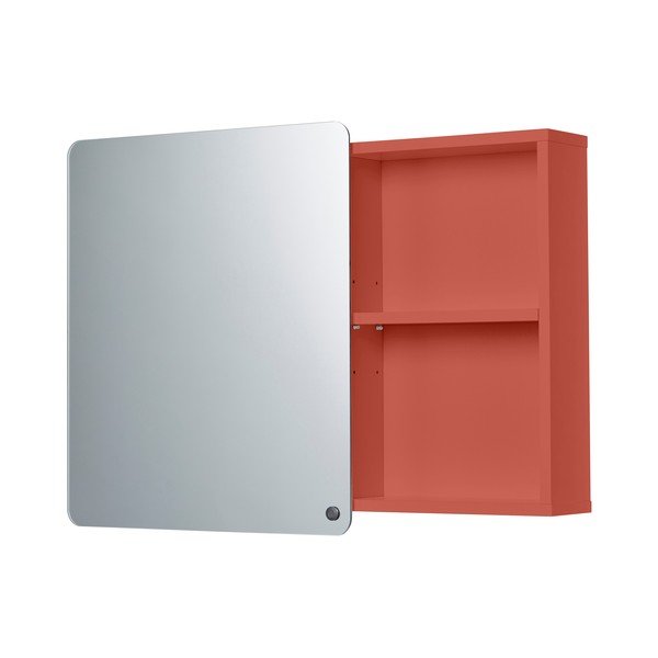 Rdeča stenska/z ogledalom kopalniška omarica 80x58 cm Color Bath – Tom Tailor-image-2