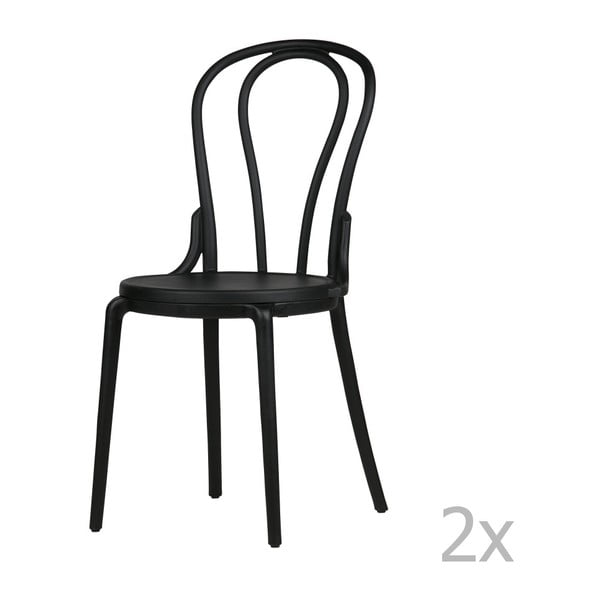 Komplet 2 črnih stolov De Eekhoorn Bibi
