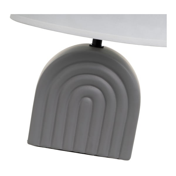 Belo-siva keramična namizna svetilka s tekstilnim senčilom (višina 31 cm) – Casa Selección-image-3