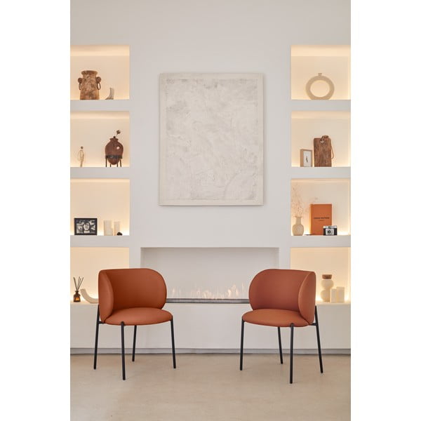 Oranžni oblazinjeni jedilni stoli v kompletu 2 ks Mogi – Teulat-image-2