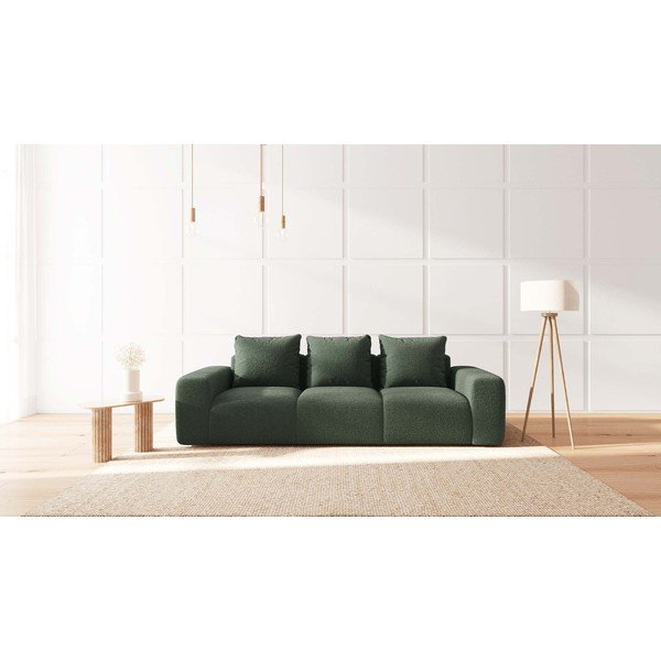 Zelena sedežna garnitura iz tkanine bouclé 287 cm Feiro – MESONICA-image-1