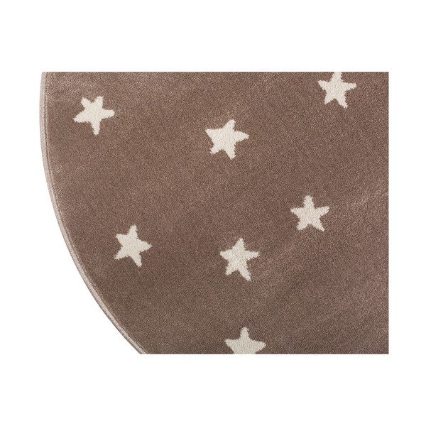 Rjava okrogla preproga z zvezdami KICOTI Stars, ø 80 cm-image-3