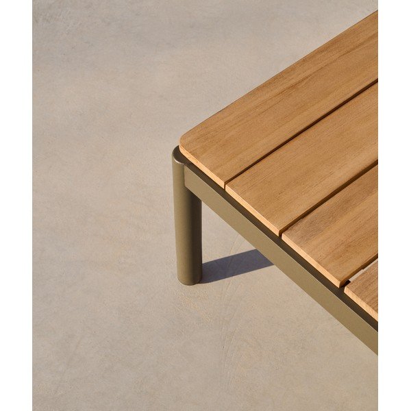 Vrtna klubska mizica iz masivnega tika 63x149 cm Sorells – Kave Home-image-3