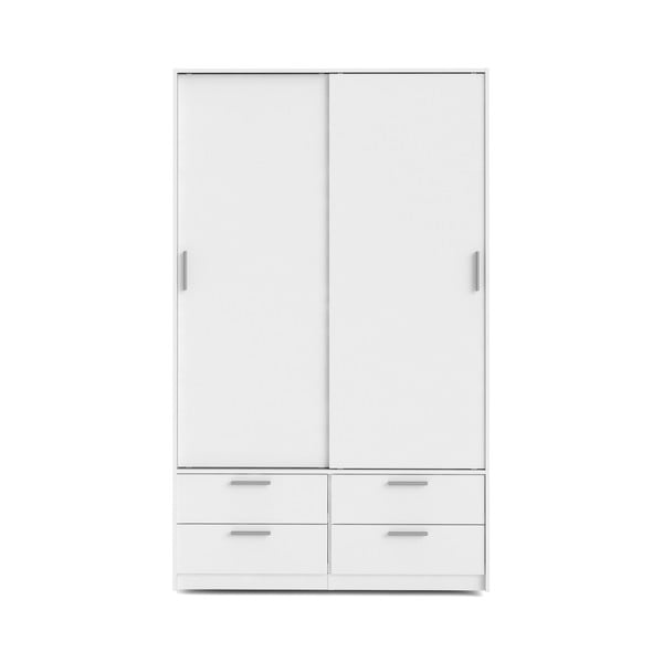 Bela garderobna omara z drsnimi vrati 121x200 cm Line – Tvilum-image-2