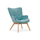 Turkizen fotelj iz rebrastega žameta Niko – Ropez