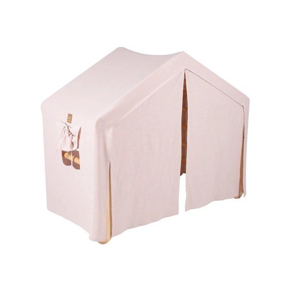 Piklerjev trikotnik iz masivnega bora v rožnati in naravni barvi 112x61x94 cm Montessori – Meowbaby-image-3