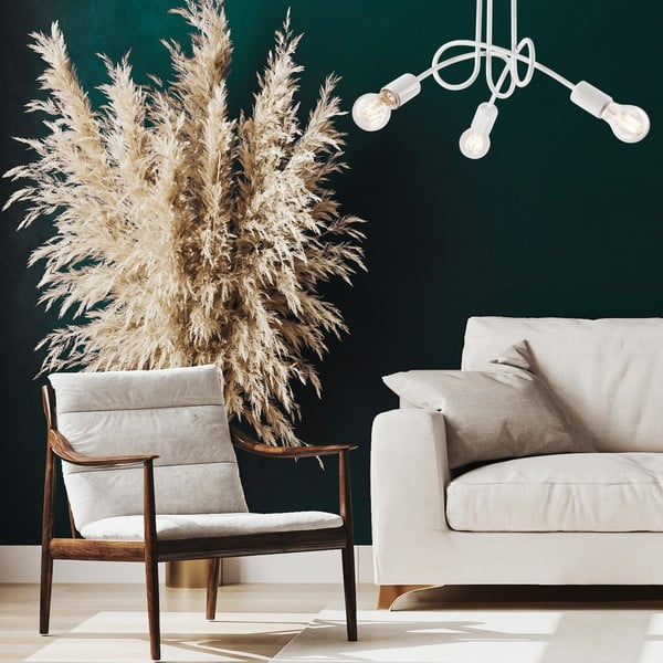 Bela stropna svetilka brez senčnika 36x36 cm Camilla – LAMKUR-image-2