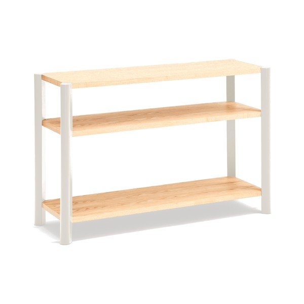 Regal v hrastovem dekorju v kremni in svetli naravni barvi 126x84x43 cm Bona – Teulat-image-2