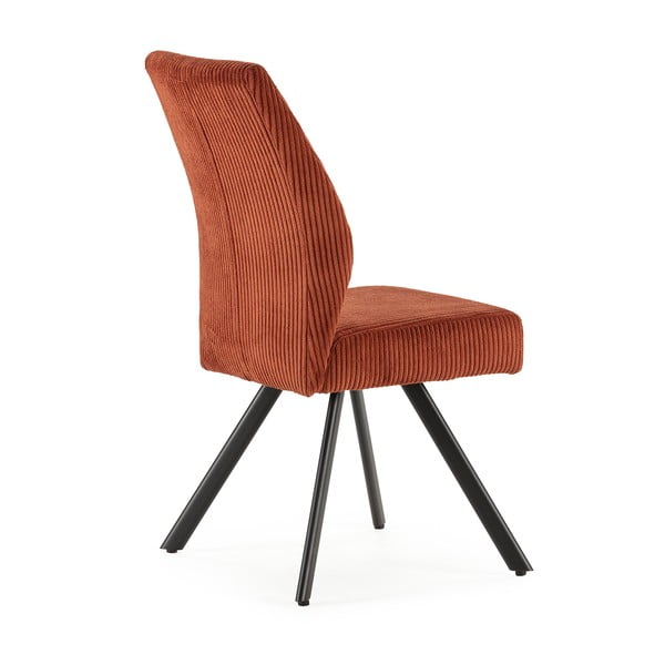 Oranžni jedilni stoli iz rebrastega žameta v kompletu 2 ks Anibal – Marckeric-image-4