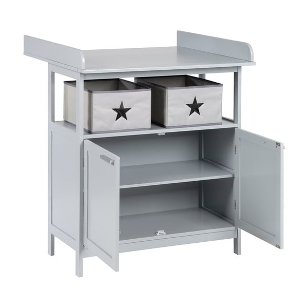 Siva otroška komoda s previjalnim pultom 87x100x75 cm Hamburg – Roba-image-2
