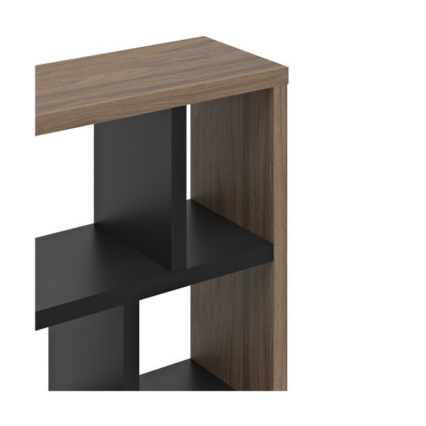 Črn/rjav regal v orehovem dekorju 70x198 cm Berlin – TemaHome-image-3