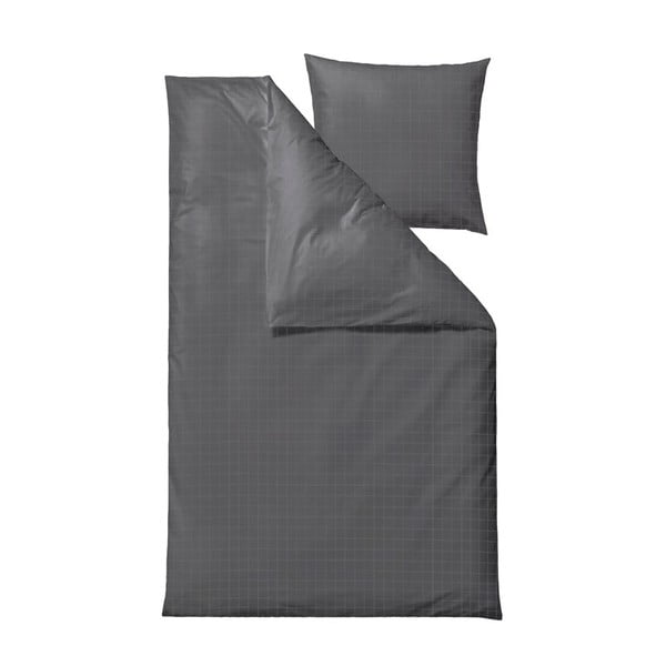 Temno siva posteljnina za enojno posteljo iz damasta Södahl Clear, 140 x 220 cm