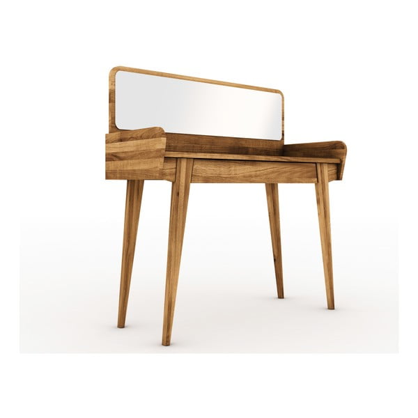 Hrastova toaletna mizica z ogledalom 110x45 cm Retro - The Beds