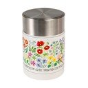 Otroška termovka za hrano v kremno beli in srebrni barvi 450 ml Wild Flowers – Rex London