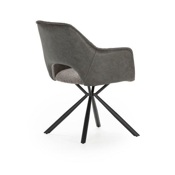 Sivi oblazinjeni jedilni stoli v kompletu z nasloni za roke 2 ks Mariel – Marckeric-image-3