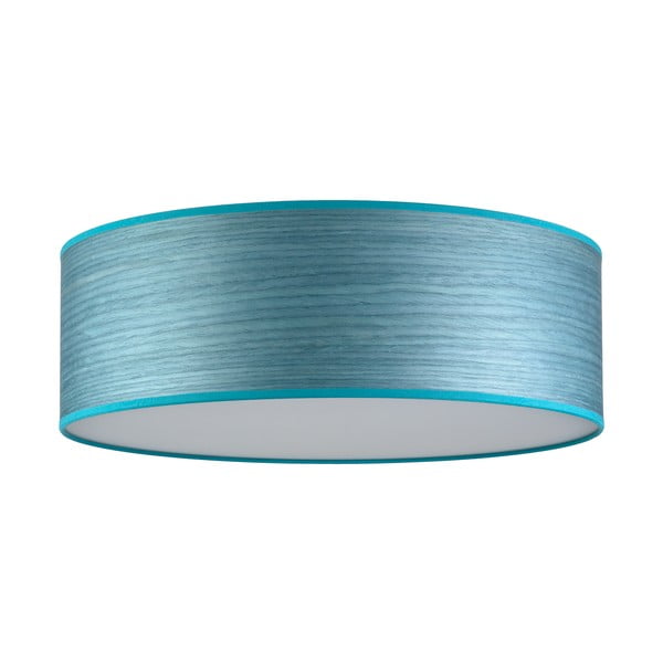 Modra stropna svetilka iz naravnega furnirja Ocho Sotto Luce XL, ⌀ 45 cm