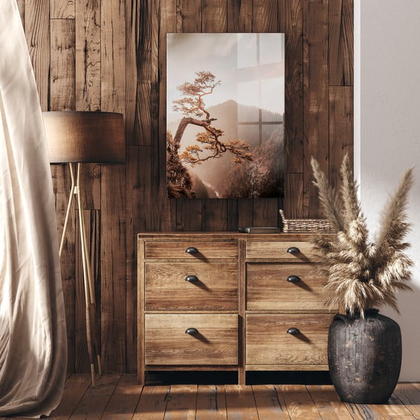 Steklena slika 50x70 cm Brown Tree - Styler-image-2