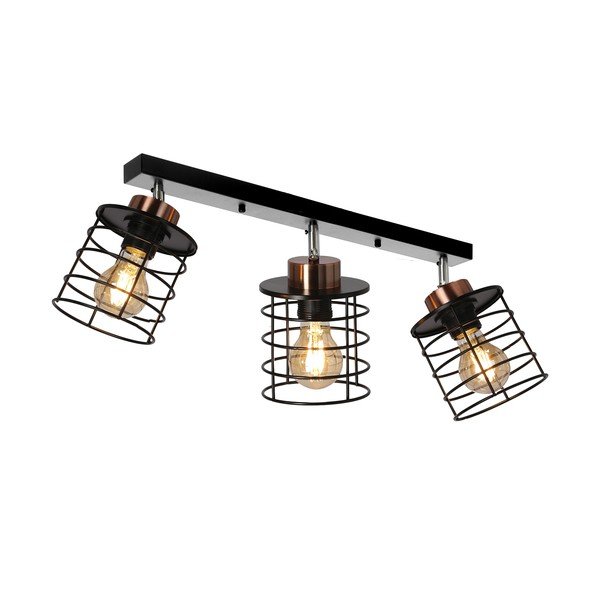 Črna kovinska stropna svetilka 12x56 cm Glob - Candellux Lighting